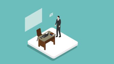 Isometric Erkek İş Sunumu Canlandırma Video 4K Proje ihtiyaçlarınız için uygun