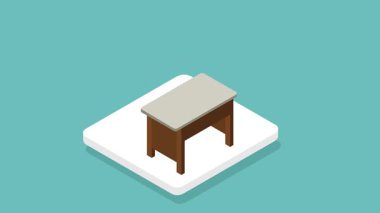 Dizüstü bilgisayar animasyonu 4K ile çalışan Isometric Kadın İşçi Proje ihtiyaçlarınız için uygun