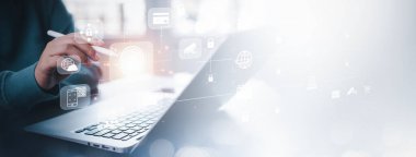 Cyber security and Security password login online concept  Hands typing and entering username and password of social media, log in with smartphone to an online bank account, data protection hacker