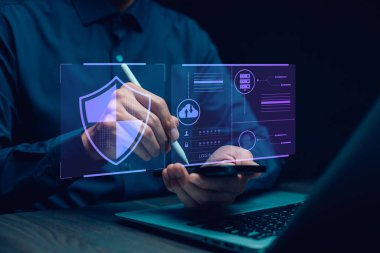 Güvenlik şifresi çevrimiçi internet, Siber, güvenlik duvarı güvenliği, veri koruması, bilgi güvenliği ve şifreleme, kullanıcı kişisel verilerine güvenli erişim.