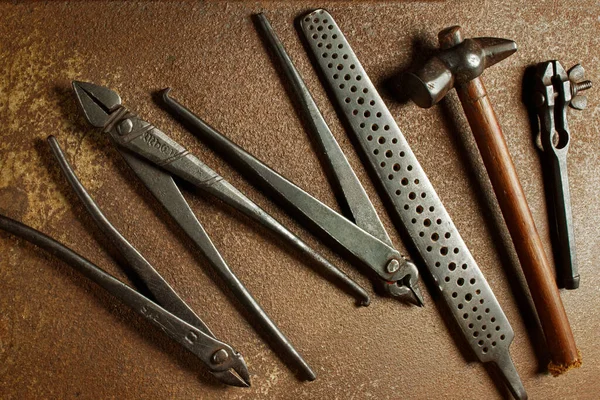 2007 Stare Narzędzia Pracownia Goldsmith Handmaid Tools Zastrzeliła Lokgram Kalyan — Zdjęcie stockowe