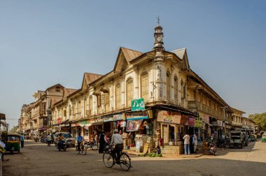 01 28 2010 Avrupa aromalı eski Havelis ve Viktorya dönemi konakları Bohra Vad Sidhpur Kuzey Gujarat Hindistan 'da