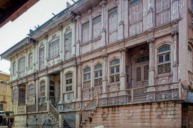 01 28 2010 Avrupa aromalı eski Havelis ve Viktorya dönemi konakları Bohra Vad Sidhpur Kuzey Gujarat Hindistan 'da