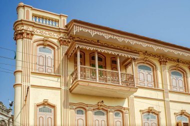 01 28 2010 Avrupa aromalı eski Havelis ve Viktorya dönemi konakları Bohra Vad Sidhpur Kuzey Gujarat Hindistan 'da