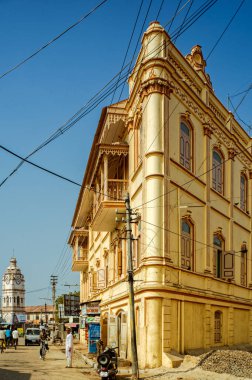 01 28 2010 Avrupa aromalı eski Havelis ve Viktorya dönemi konakları Bohra Vad Sidhpur Kuzey Gujarat Hindistan 'da