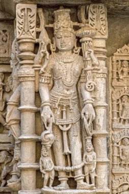 03 04 2019 Sculpture at Rani Ki Vav constructed by Queen Udayamati wife of King Bhimdeva  UNESCO World Heritage SitesPatan North Gujarat INDIA.