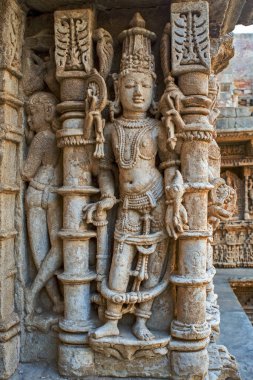 03 04 2019 Sculpture at Rani Ki Vav constructed by Queen Udayamati wife of King Bhimdeva  UNESCO World Heritage SitesPatan North Gujarat INDIA.