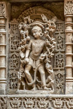 03 04 2019 Sculpture at Rani Ki Vav constructed by Queen Udayamati wife of King Bhimdeva  UNESCO World Heritage SitesPatan North Gujarat INDIA.