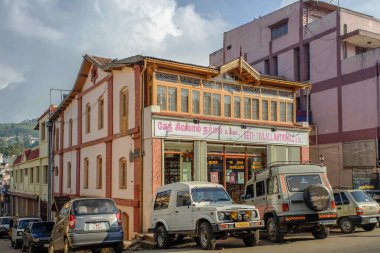 10 26 2009 Heritage-Old House and shops on shoping mall Ooty popular tourist location hill station Tamil Nadu India.