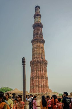 09 27 2009 Iron Pillar At Qutub Minar,a Unesco World Heritage Site, tallest Brick Minaret Of The World,new Delhi,india