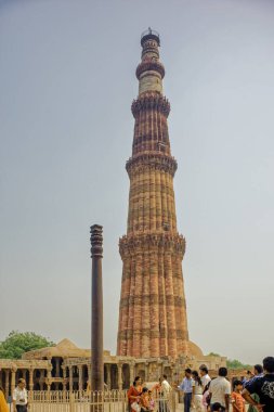 09 27 2009 Iron Pillar At Qutub Minar,a Unesco World Heritage Site, tallest Brick Minaret Of The World,new Delhi,india