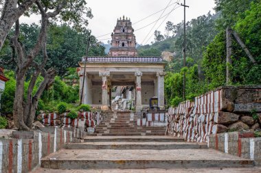 10 29 2009 Foot hills of Chamundi Hills, Mysore, India. The beginning of the 1000 steps that lead to the Chamundeshwari temple.Mysore Karnataka India