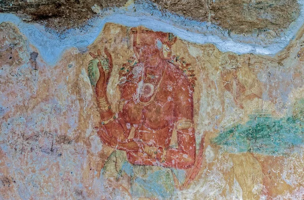 2007 Portrait Painting Woman Sigiriya岩石表面的古代壁画 Polonnaruva 斯里兰卡亚洲 — 图库照片