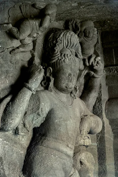 2006 Hinduiska Skulpturer Grottan Elephanta Island Mumbai Maharashtra Indien — Stockfoto