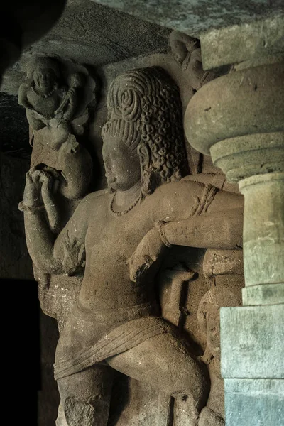 2006 Hinduiska Skulpturer Grottan Elephanta Island Mumbai Maharashtra Indien — Stockfoto