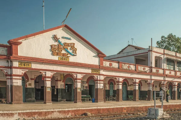 2008 Vintage Prinsessan Gondals Järnvägsstation Rajkot Distriktet Saurashtra Indien Asien — Stockfoto