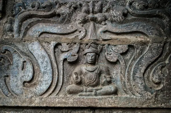 2017 Vintage Rzeźba Kamienia Opeshwar Temple Khidrapur Dystrykt Kolhapur Maharashtra — Zdjęcie stockowe