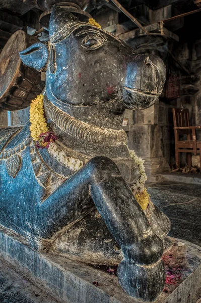 2013 Vintage Stone Idol Nandi Kudala Sangmeshwara Temple Solapur Maharashtra — Stock Photo, Image