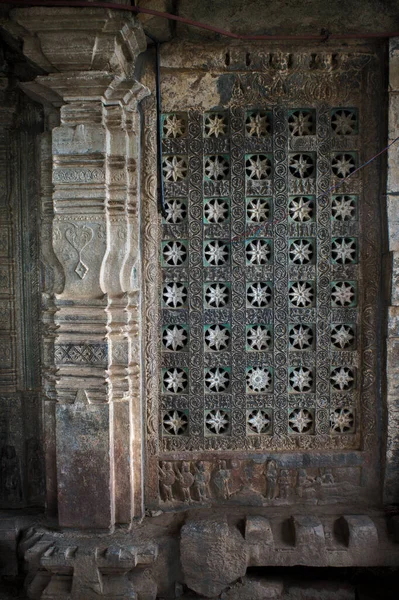 2015 Jali Screens Mandapa Someshwar Shiva Temple Haveri Karnataka India — стоковое фото