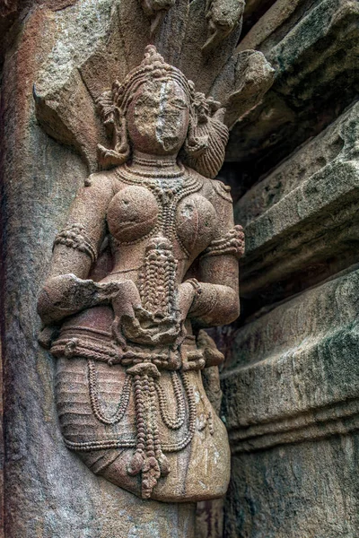 2007 Snidade Sandsten Skulptur Rajarani Tempelvägg 11Th Century Odisha Stil — Stockfoto