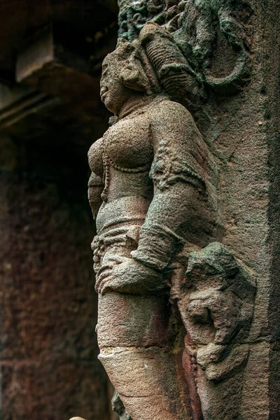 2007 Carved Sandstone Sculpture Rajarani Temple Wall 11Th Century Odisha — Stock Photo, Image