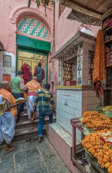 2014 Stein Heftklammern Gehen Shri Visnujipad Vedi Innerhalb Vishnupad Tempel — Stockfoto