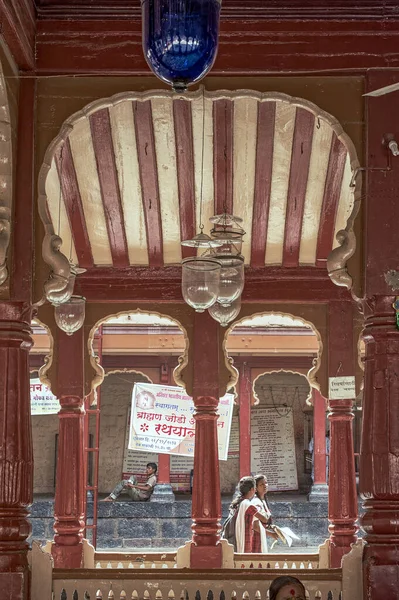 2013 Vintage Trästruktur Templet Barshi Solapur Maharashtra Indien Asien — Stockfoto