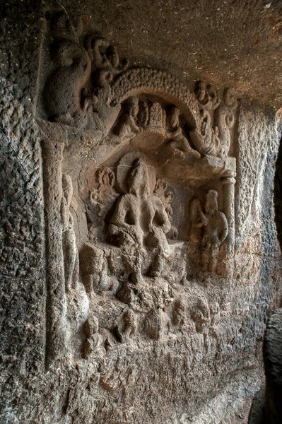 2009 Gandharpale Buddhist Caves Also Called Mahad Caves Group Buddhist — Stock Photo, Image