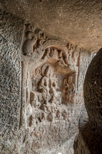 2009 Gandharpale Buddhist Caves Also Called Mahad Caves Group Buddhist — Stock Photo, Image