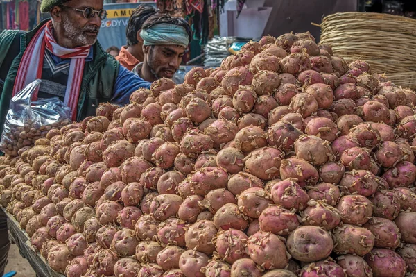 2014 Veg Pink Potato Sasaram Market Bihar India Asia — Stock Photo, Image