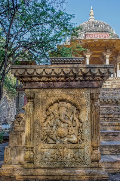 2015 Vintage Marmorstatue Von Ganesh Bei Zenotaphs Oder Chattris Kesar — Stockfoto