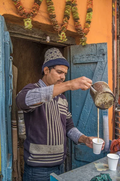 2014 Traditional Milk Tea Vendor Small Outlet Sasaram Old Market — Stock Photo, Image