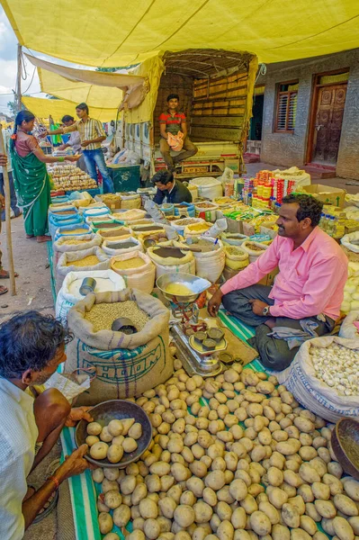 2014 Vintage Old Style Village Market Banavasi Sirsi Uttara Kannada — Zdjęcie stockowe