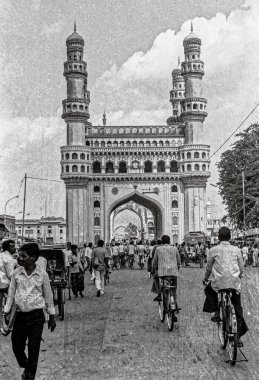 1112 2020 Eski Siyah ve Beyaz 1979 Charminar Haydrabad Andhra Pradesh Hindistan Asya.