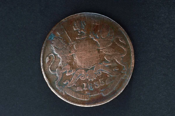 2017East India Company Half Anna Coin Minted 1835 Studio Shot — 图库照片