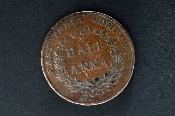 04 11 2014  East India Company Half-anna Coin Minted 1835 Studio Shot Kalyan Maharashtra India Asia.