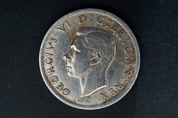 2017 Vintage Old 1940 Silver Half Crown Coin King George — Fotografia de Stock