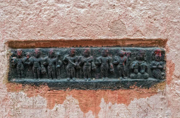 2014 Vintage Zabytkowy Kamień Rzeźbione Tablice Poza Murem Sree Gaya — Zdjęcie stockowe