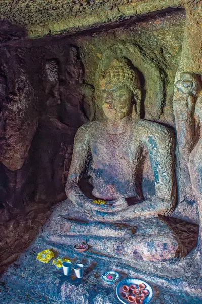 Боджаннаканда Лингалаконда Две Буддийские Скальные Пещеры Веков Нашей Эры Недалеко — стоковое фото