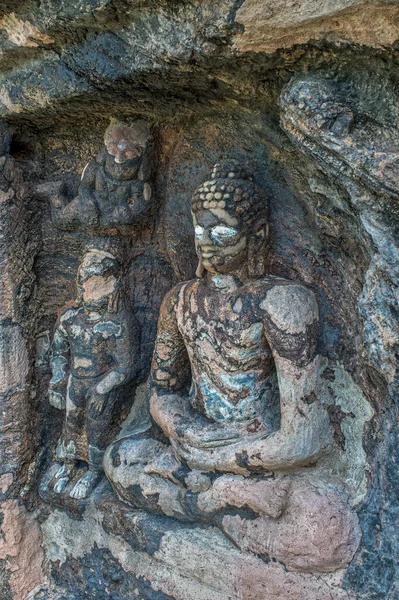 Bojjannakonda Lingalakonda Son Dos Cuevas Budistas Del Siglo Cerca Pueblosankaram — Foto de Stock
