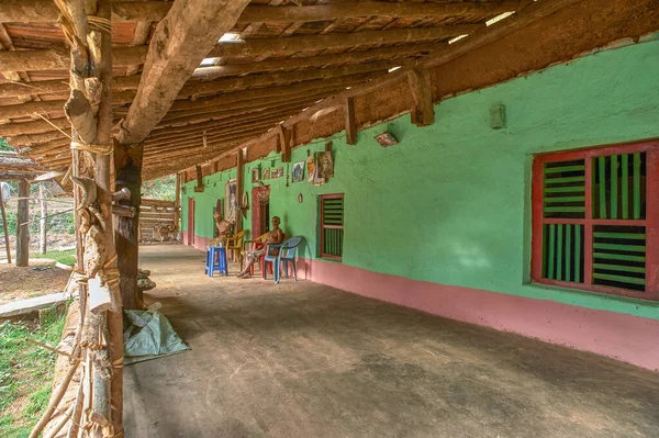 2014 Typické Rustikální Veranda Starého Farmářského Domu Magod Yellapur Uttara — Stock fotografie
