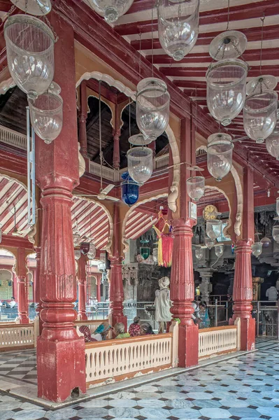 2013 Stile Vintage Peshwa Legno Vishnu Tempio Interior Barshi Solapur — Foto Stock