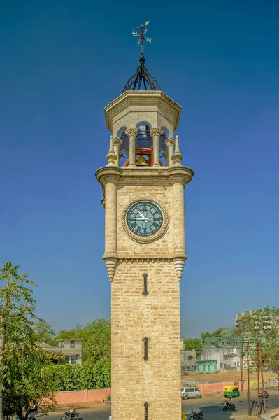2009 Vintage Historic Jam Clock Tower Rajkot Saurashtra Gujarat India — Stock Photo, Image