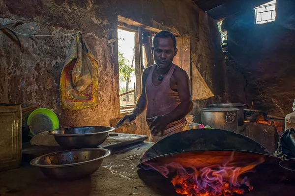 stock image 12 28 2014 Kitchen of Traditional Indian roadside Food joint(Dhaba) 70 KM from Jamshedpur Jharkhand India Asia