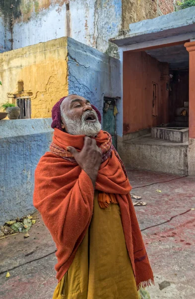 2014 Orange Robed Sadhu Indian Monk Holy Man Vintage Mataji — 스톡 사진