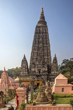 12 25 2014 Vintage Mahabodhi Tapınağı, UNESCO Dünya Mirası Alanı, Bodhgaya (Bodhgaya, Gaya Bölgesi, Bihar, Hindistan Asya.