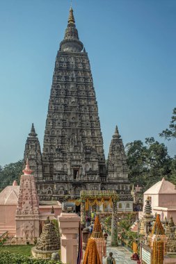 12 25 2014 Vintage Mahabodhi Tapınağı, UNESCO Dünya Mirası Alanı, Bodhgaya (Bodhgaya, Gaya Bölgesi, Bihar, Hindistan Asya.