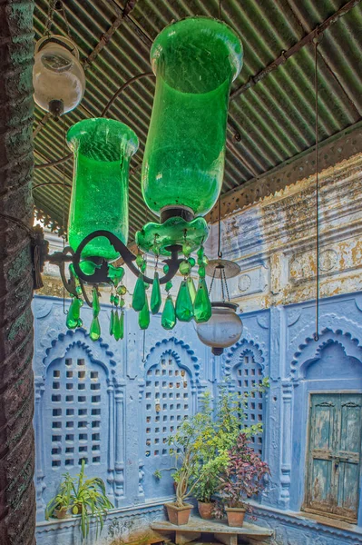 2014 Vintage Styl Grön Färg Hundlinje Skära Glas Bell Jar — Stockfoto