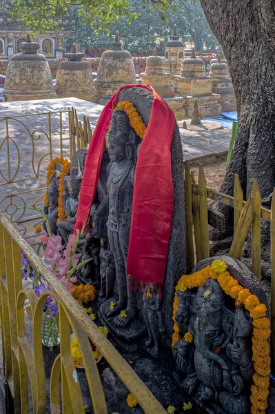 1225 2014 Maha Bodhi Tapınağı Kompleksi Nde Hindu Tanrıları Tanrıçalarının — Stok fotoğraf