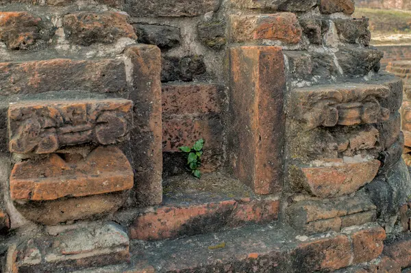2014 Vintage Ruïnes Van Nalanda Mahavihara Mahavihara Eeuwse Unesco Werelderfgoed — Stockfoto